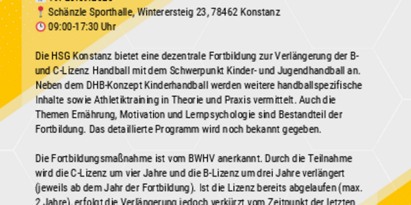 Trainerfortbildung der HSG Konstanz