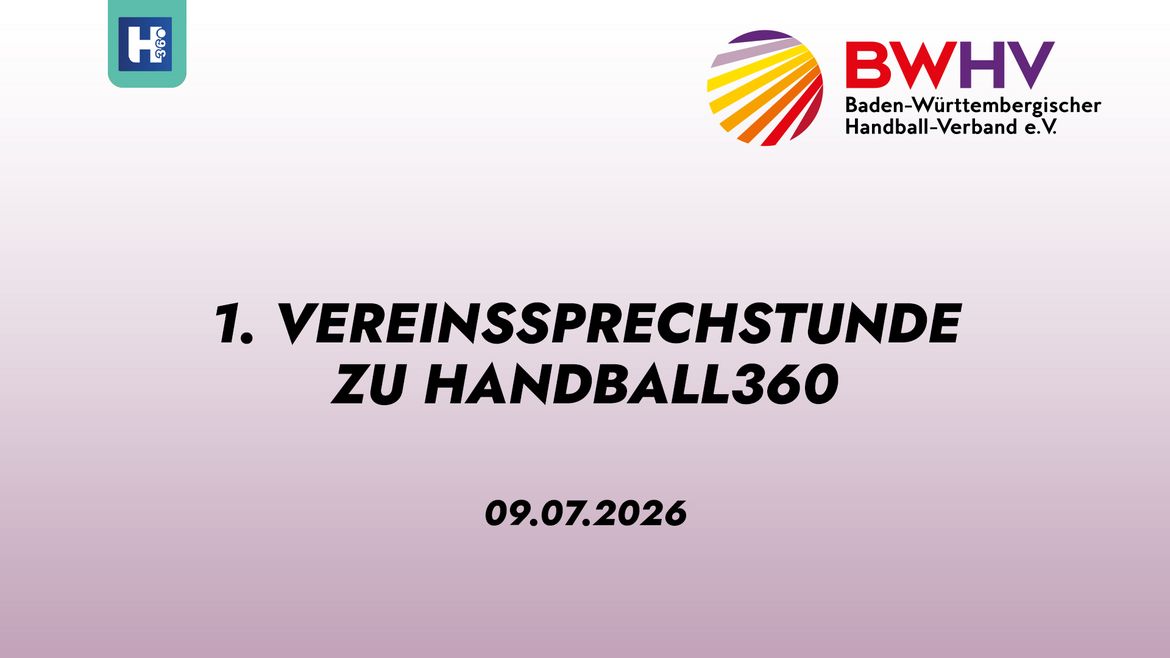 Aufzeichnung der 1. Vereinssprechstunde zu H360 - weitere Veranstaltungen sind terminiert und ausgeschrieben - Anmeldungen sind ab sofort möglich