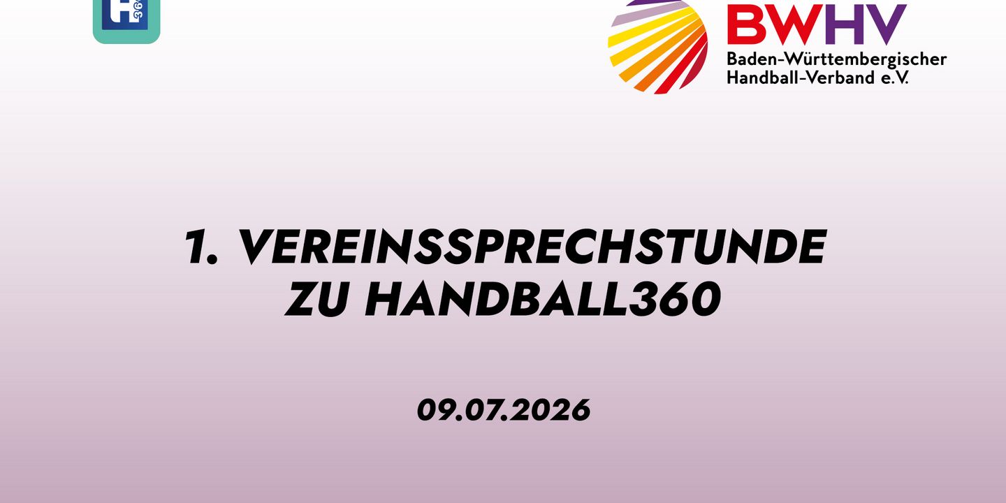Aufzeichnung der 1. Vereinssprechstunde zu H360 - weitere Veranstaltungen sind terminiert und ausgeschrieben - Anmeldungen sind ab sofort möglich