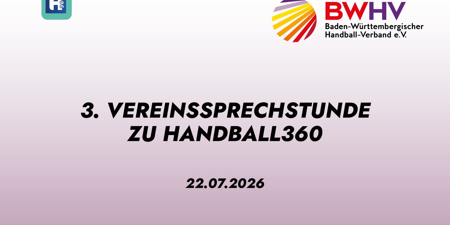 Aufzeichnung der 3. Vereinssprechstunde zu H360 - weitere Veranstaltungen sind terminiert und ausgeschrieben 